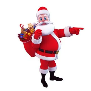 Santa with gift bag Stock Illustration