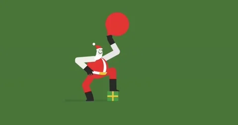 Santa with gift box animation 스톡 동영상 144057634