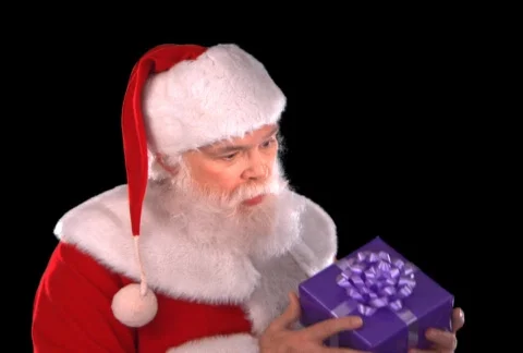 Santa with Gift Stock Footage 754337