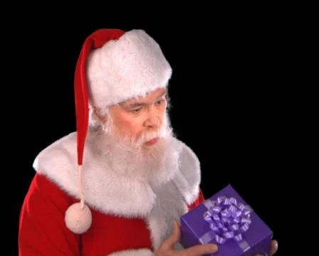 Santa with Gift Stock Footage 754341