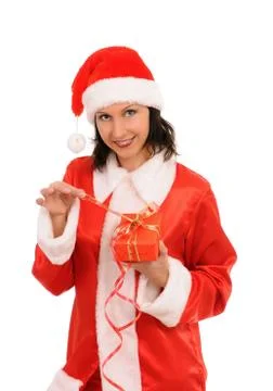 Santa with gift Stock Photos