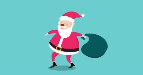 Santa with gift sack Animation  스톡 동영상 144057663