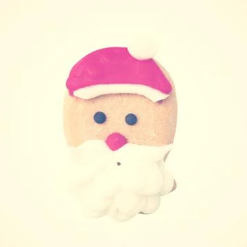 Santa gingerbread cookie with retro filter effect Foto stock