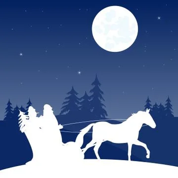 Santa goes on Stock Illustration