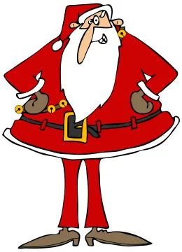 Santa with hands on hips Stock Illustration