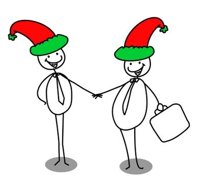 Santa handshake Stock Illustration