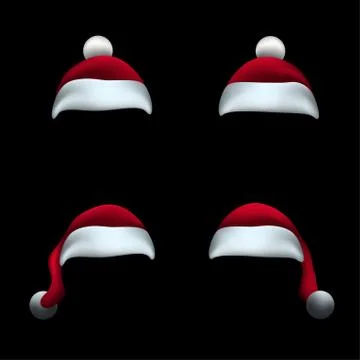 Santa hat black background Illustrazione stock