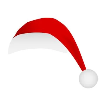 Santa hat cap isolated on white background. Mask template Illustrazione stock