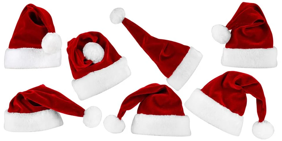 Santa hat collection Stock Photos