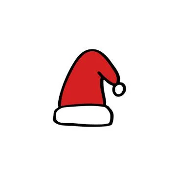 Santa hat doodle icon, vector illustration Stock Illustration