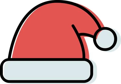 Santa hat flat design holiday illustration Stock Illustration