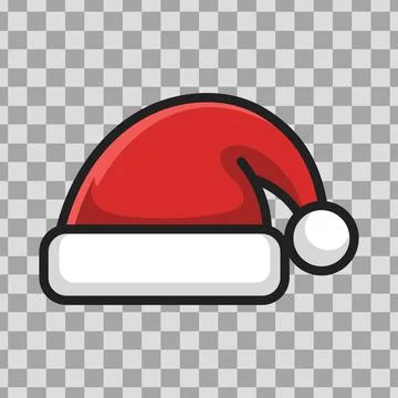 Santa hat in flat style. Vector illustration. Stock Illustration