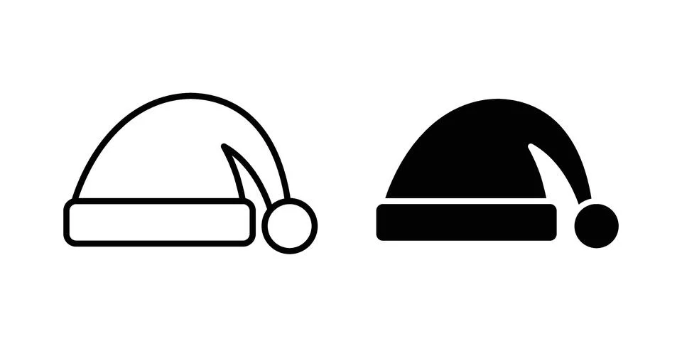 Santa hat icon bundle for website design projects Stock Illustration