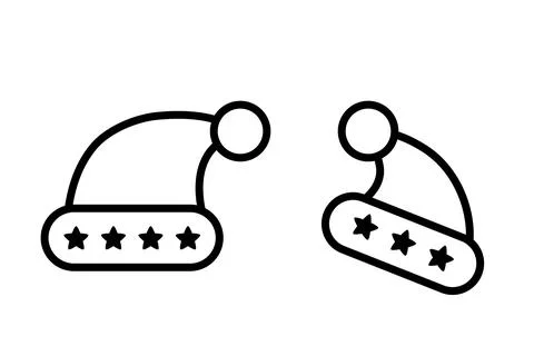Santa hat icon set Stock Illustration