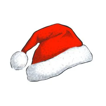 Santa hat isolated on white background. Stock Illustration