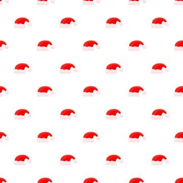 Santa hat repeating pattern creating a festive background Stock Illustration