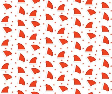 Santa hat seamless pattern. Christmas cap endless background, texture. New Year Stock Illustration