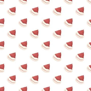 Santa hat seamless pattern on white background 스톡 일러스트