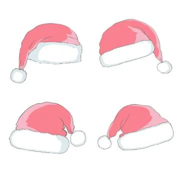 Santa hat set Stock Illustration