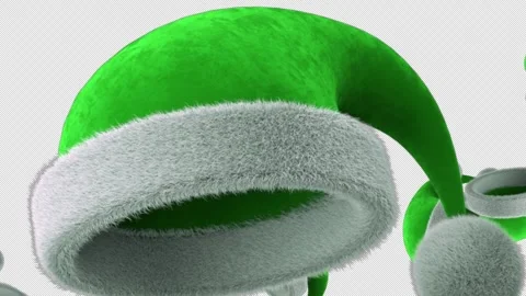 Santa Hat, Transition Animation. 4 Items. 4K Alpha Channel. Drag and Drop. Stock Footage 259703063