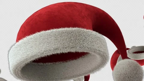 Santa Hat, Transition Animation. 4 Items. 4K Alpha Channel. Drag and Drop. Stock Footage 259703464