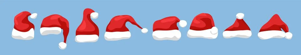 Santa hat vector cap christmas isolated illustration. Cartoon santa claus happy Stock Illustration