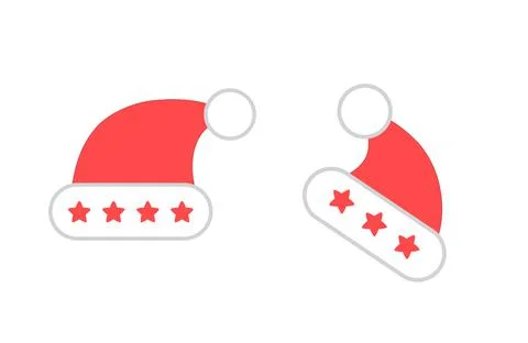 Santa hat vector clipart set Illustrazione stock