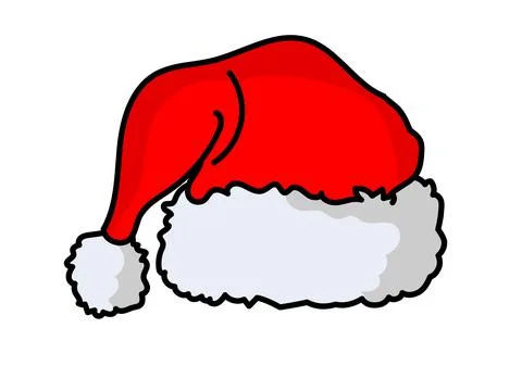 Santa hat vector illustration Red and white cap Stock-Illustration