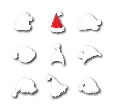 Santa hats doodles Stock Illustration