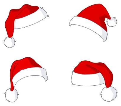 Santa hats Illustrazione stock