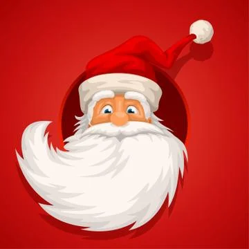 Santa head on red Stock Illustration