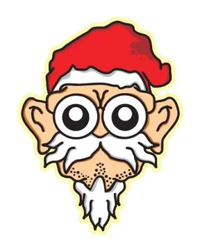 Santa head vector old cut Stock Illustration