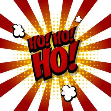 Santa hohoho Speech comic text halftone blue Stock Illustration