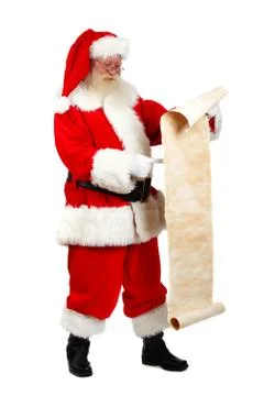 Santa holding his list Stock Photos