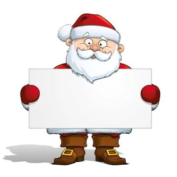 Santa Holding a Label Stock Illustration