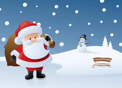 Santa on ice Stock Illustration