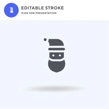 Santa icon vector, filled flat sign, solid pictogram isolated on white, logo Stockillustratie