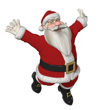 Santa Jumping for Joy! Stock Illustration