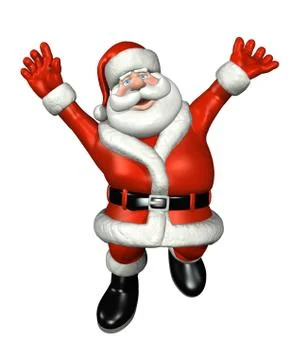 Santa Jumping for Joy Stock Illustration