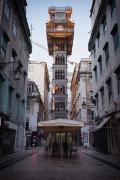 Santa Justa Elevator in Lisbon 스톡 사진