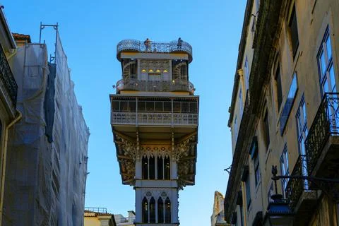Santa Justa elevator of Lisbon Stock Photos