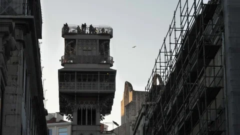 The Santa Justa Lift (Carmo) Elevator In Lisbon Portugal Stock Footage 89079209
