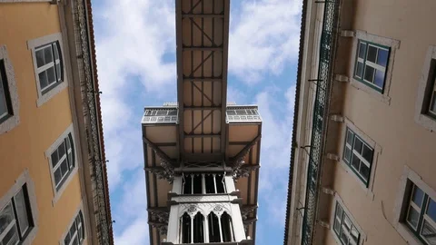 Santa Justa Lift Elevator Lisbon Stock Footage 106225863