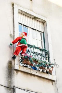 Santa klaus in a window Stock Photos