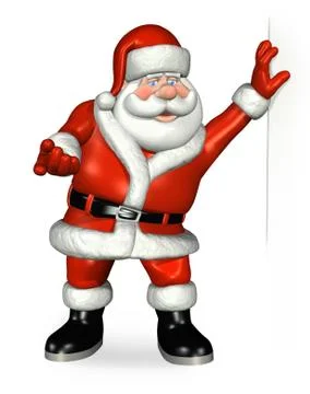 Santa Leaning on an Edge Stock Illustration