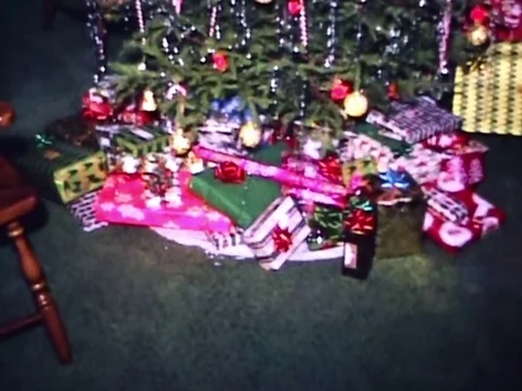Santa leaves presents Stock Footage 83334498