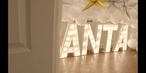 Santa Light Up Sign Video stock 283881013