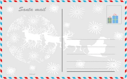 Santa mail. Vector design postcard. Stock-Illustration