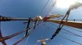 Santa Maria de Colombo classic sailing boat mast tilt down HD Footage