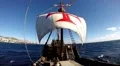 Santa Maria de Colombo classic sailing boat tour HD Footage